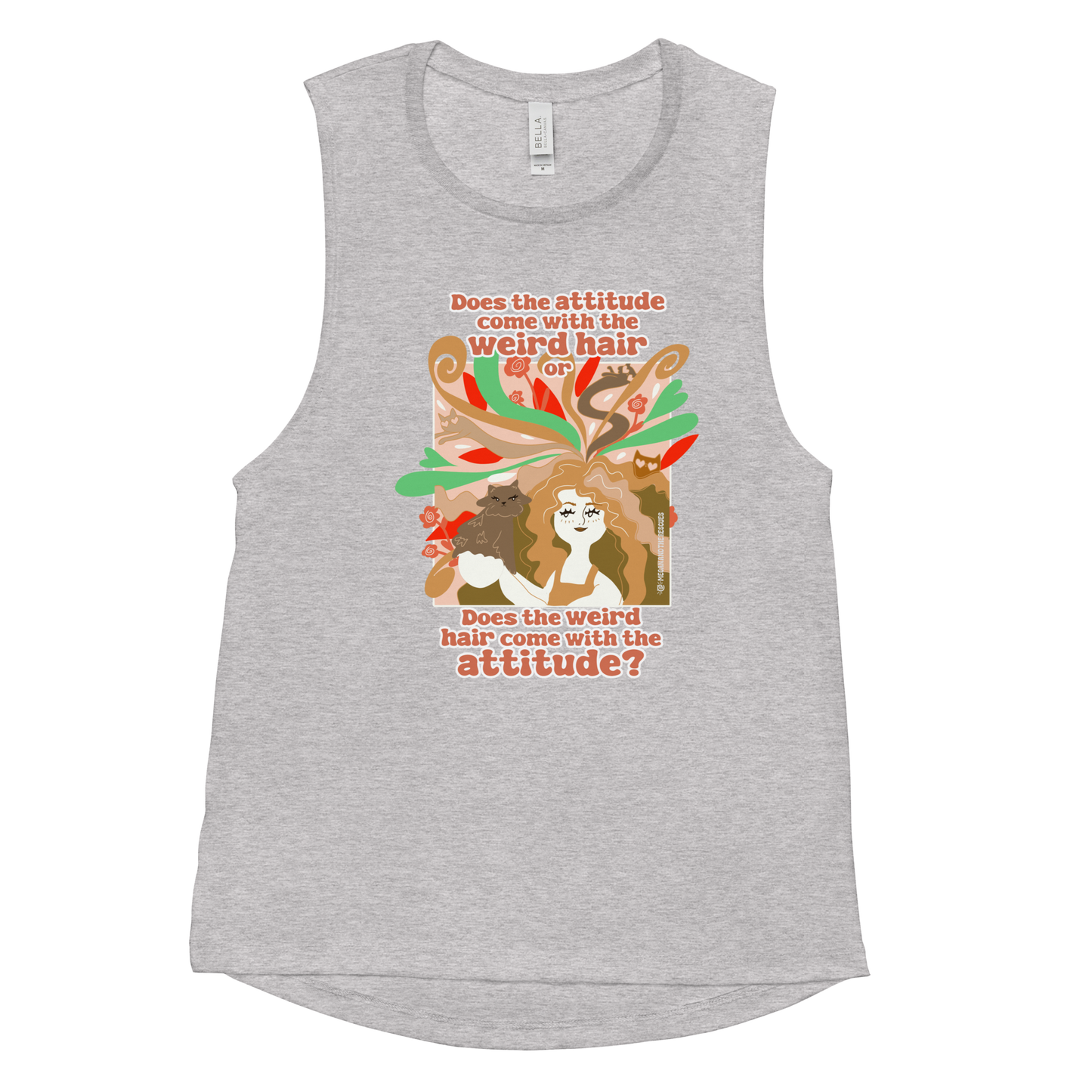 Weird Hair Attitude Ginger - Ladies’ Muscle Tank