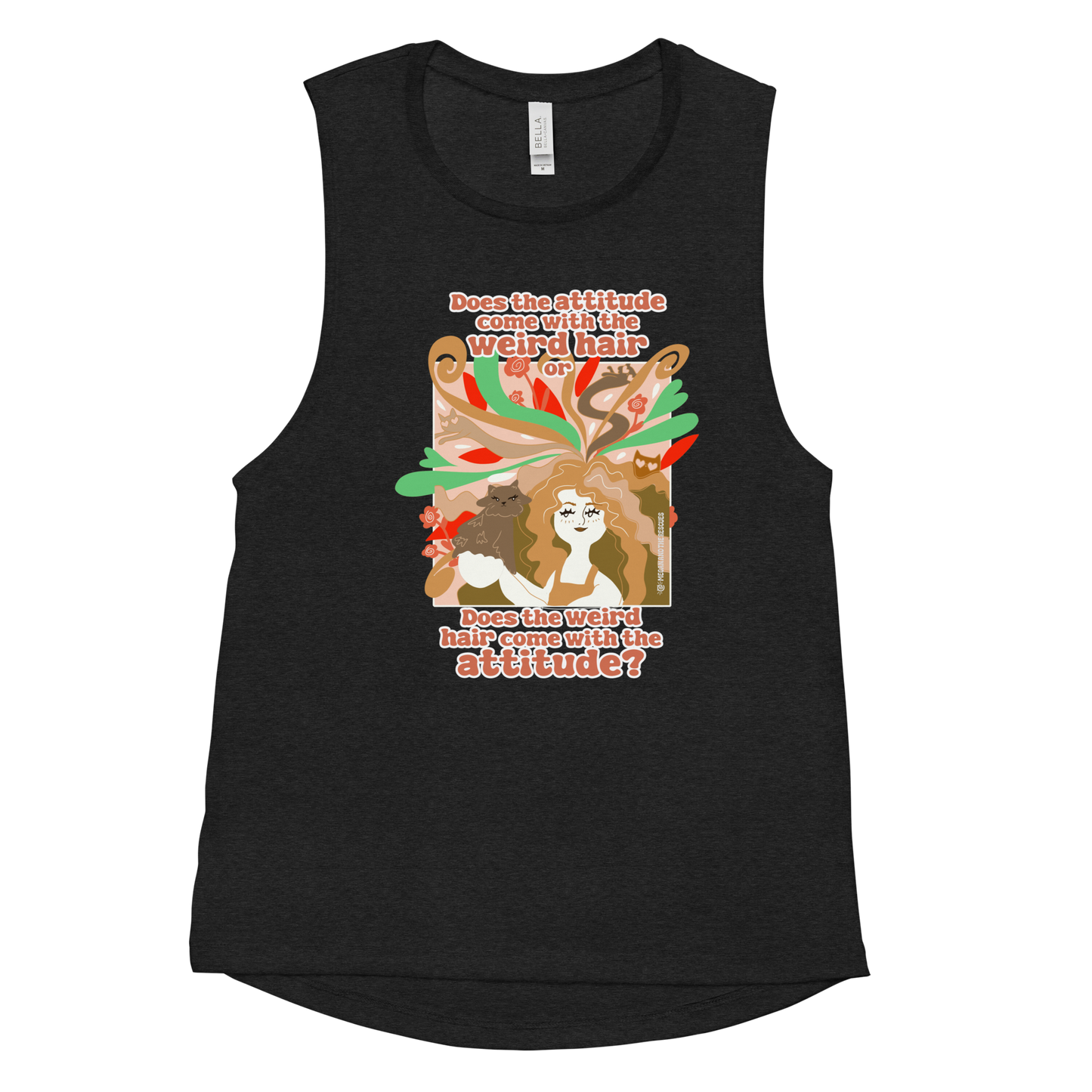 Weird Hair Attitude Ginger - Ladies’ Muscle Tank