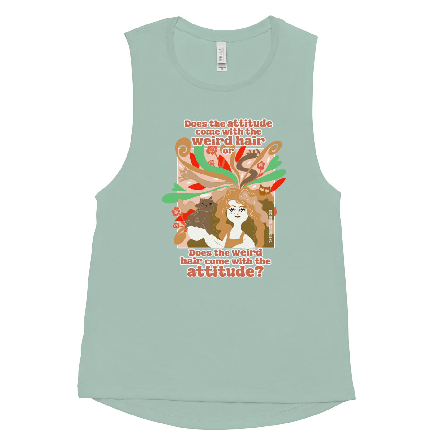 Weird Hair Attitude Ginger - Ladies’ Muscle Tank