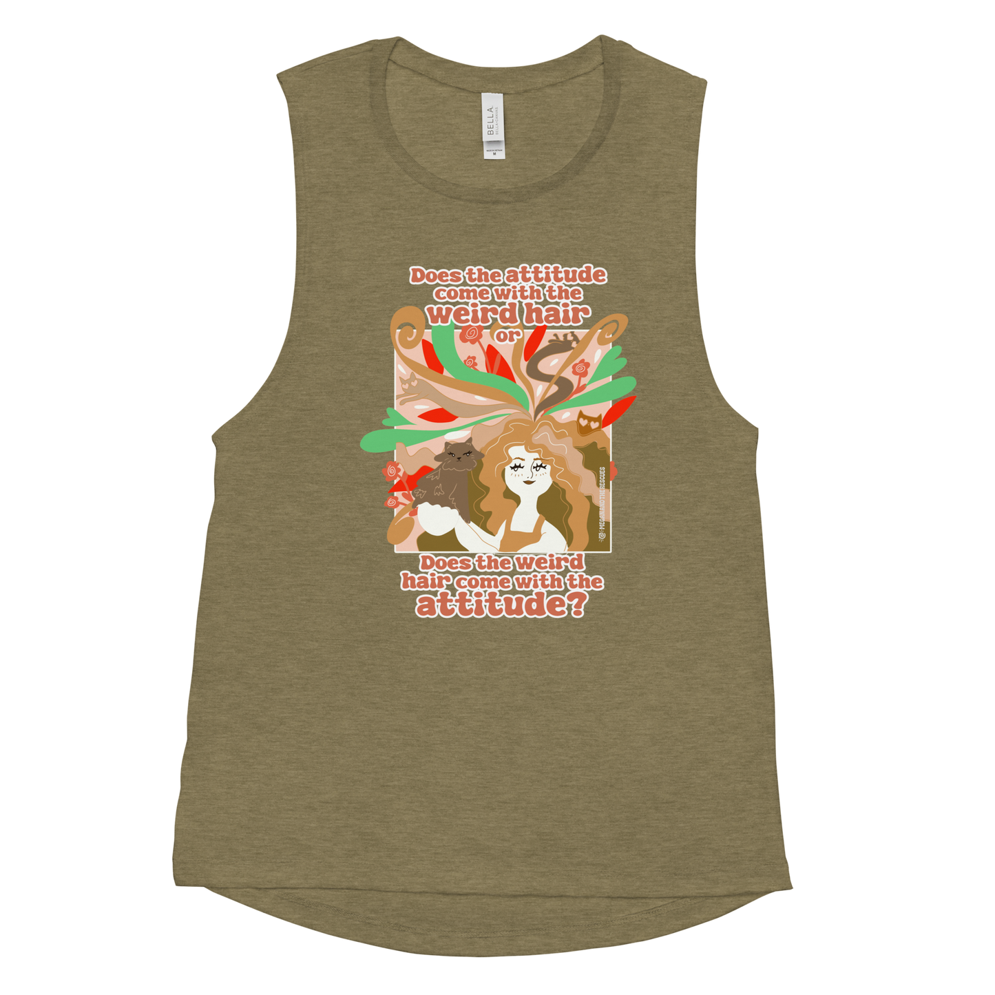 Weird Hair Attitude Ginger - Ladies’ Muscle Tank