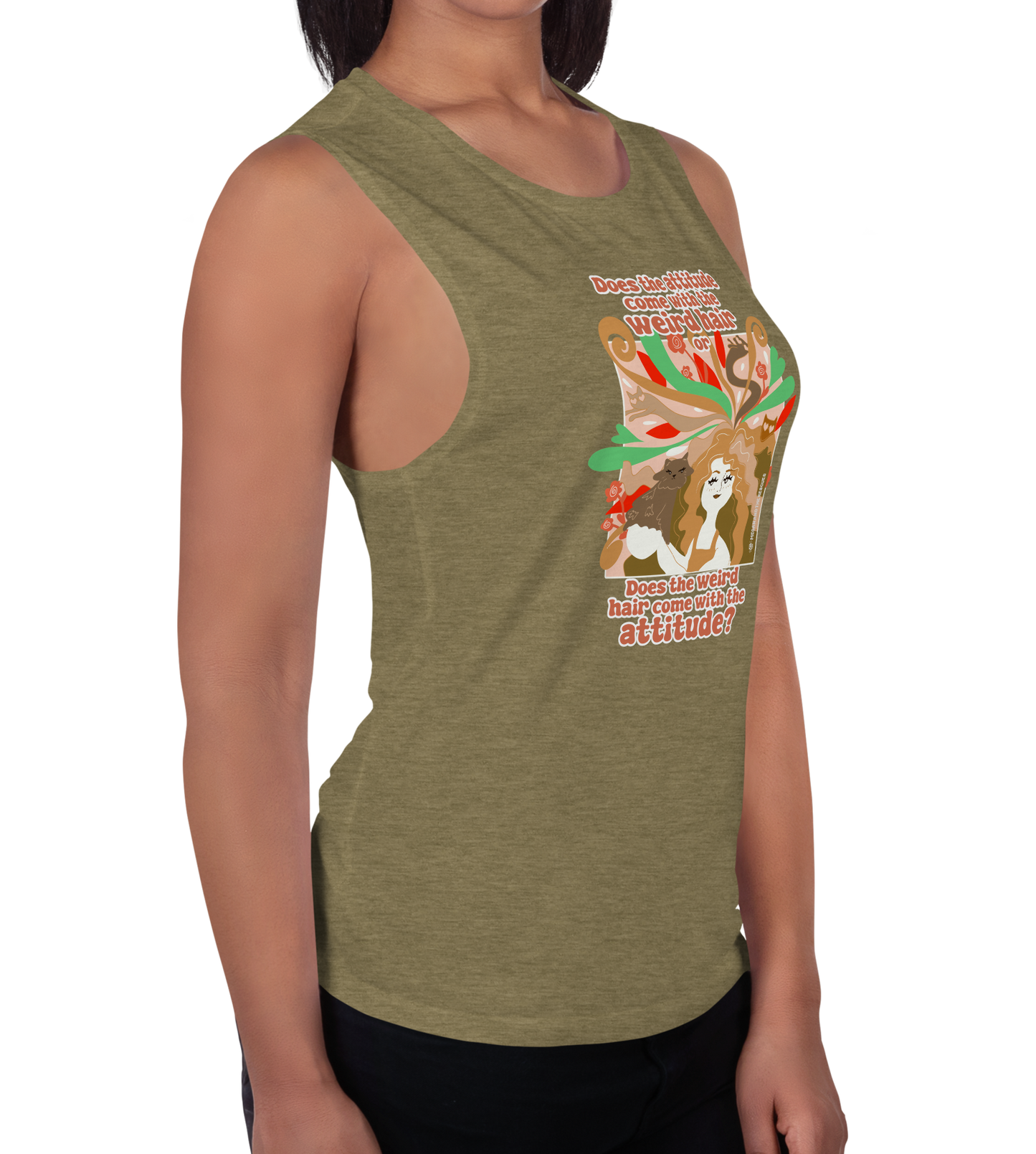 Weird Hair Attitude Ginger - Ladies’ Muscle Tank