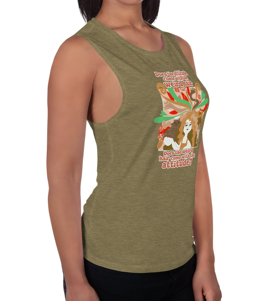 Weird Hair Attitude Ginger - Ladies’ Muscle Tank