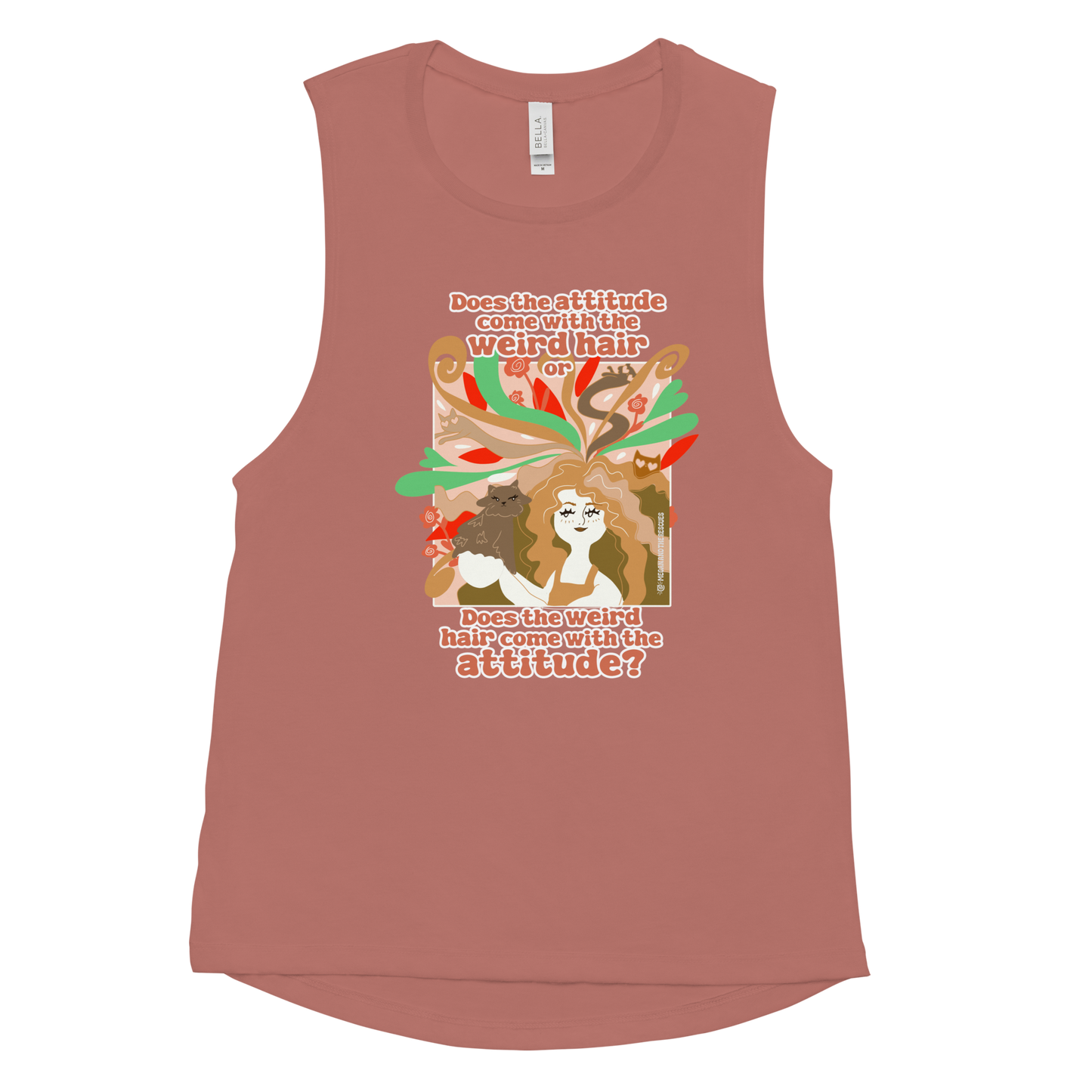 Weird Hair Attitude Ginger - Ladies’ Muscle Tank