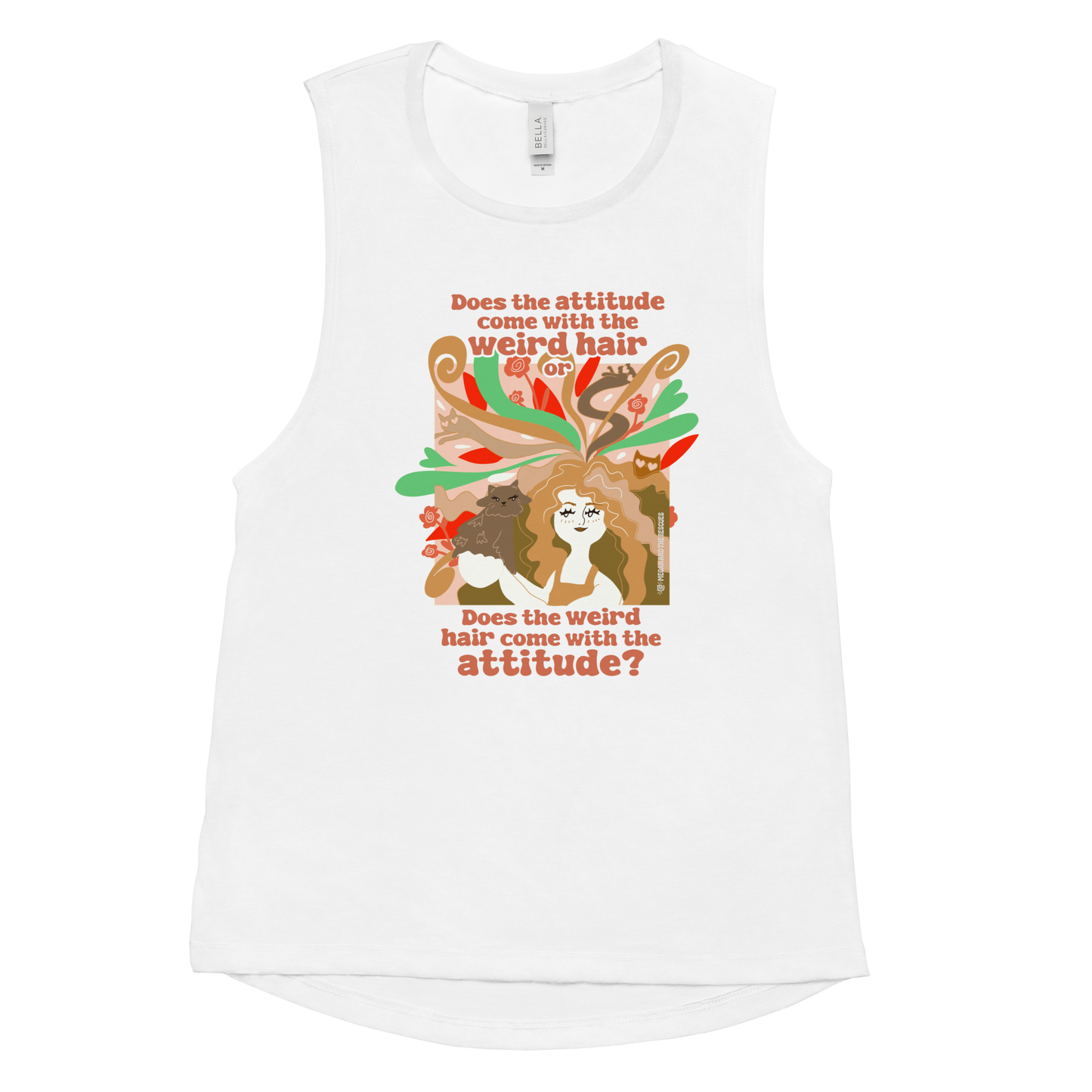 Weird Hair Attitude Ginger - Ladies’ Muscle Tank