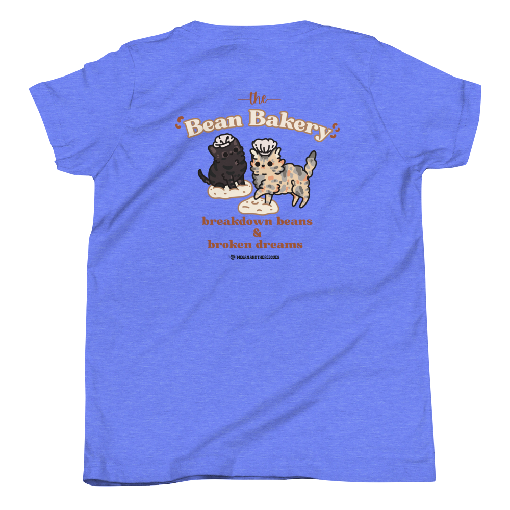 The Bean Bakery (Version 2) - front and back print. YOUTH Short Sleeve T-Shirt